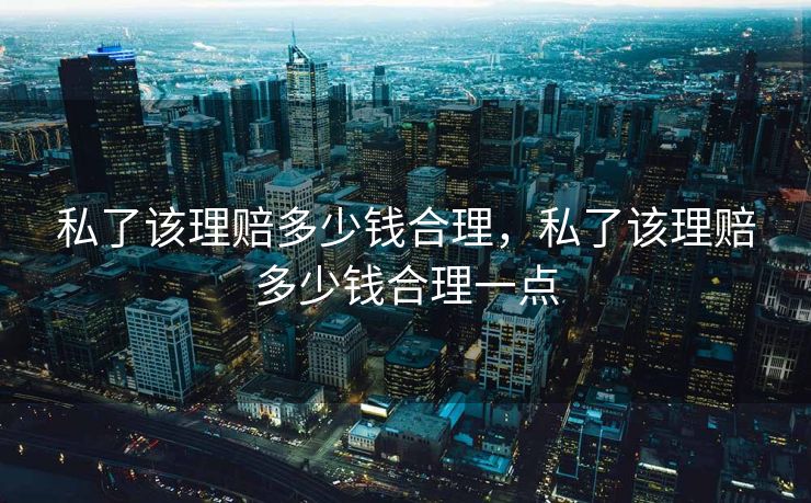 私了该理赔多少钱合理，私了该理赔多少钱合理一点