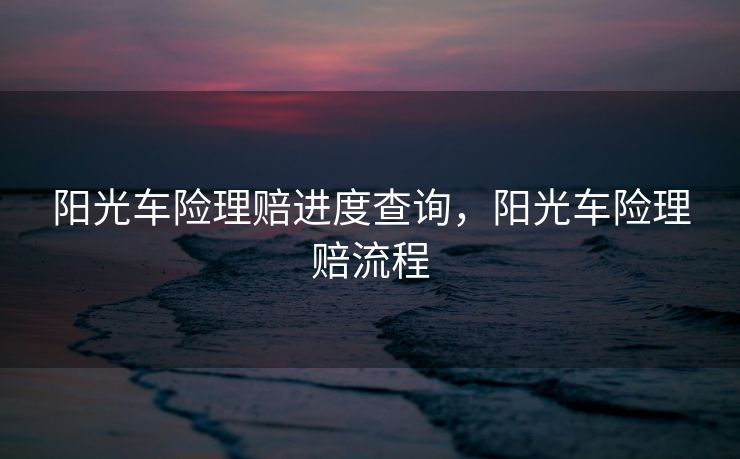 阳光车险理赔进度查询，阳光车险理赔流程