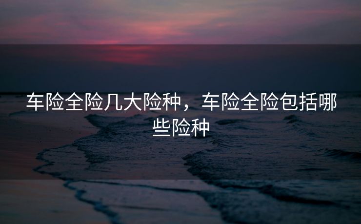 车险全险几大险种，车险全险包括哪些险种