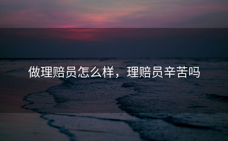 做理赔员怎么样，理赔员辛苦吗