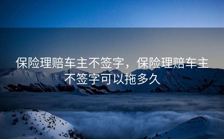 保险理赔车主不签字，保险理赔车主不签字可以拖多久