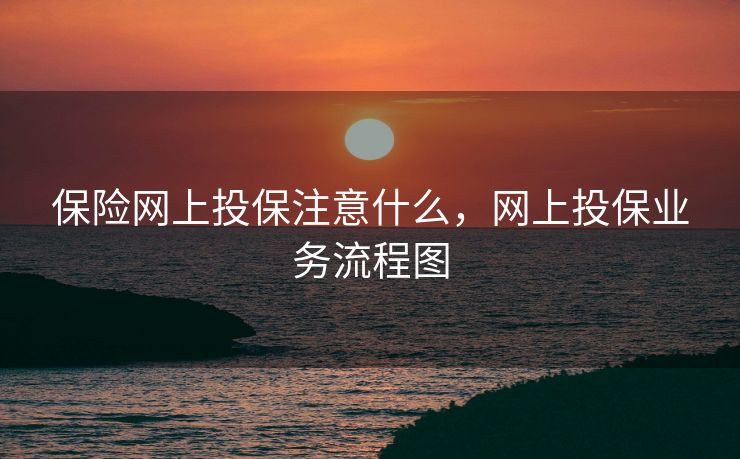 保险网上投保注意什么，网上投保业务流程图