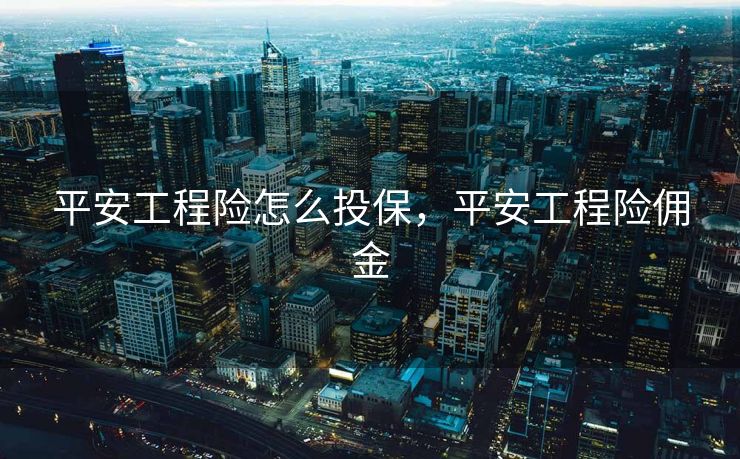 平安工程险怎么投保，平安工程险佣金