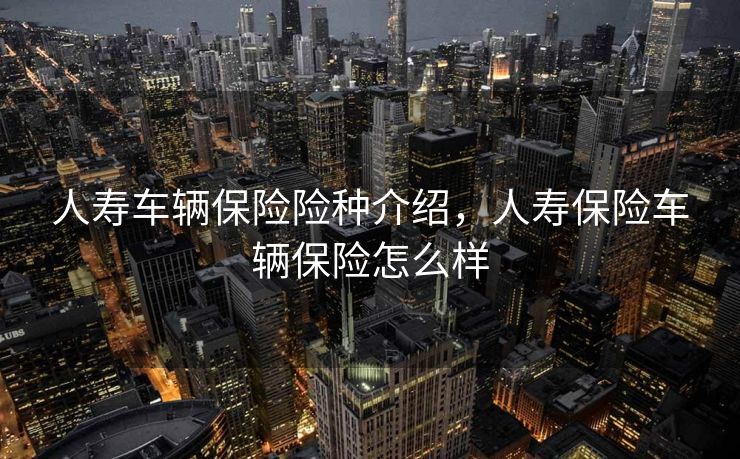 人寿车辆保险险种介绍，人寿保险车辆保险怎么样
