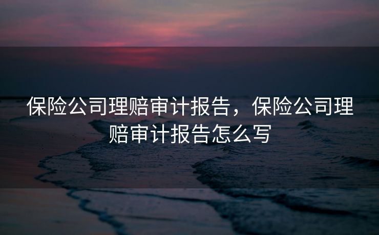 保险公司理赔审计报告，保险公司理赔审计报告怎么写