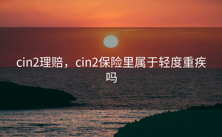 cin2理赔，cin2保险里属于轻度重疾吗
